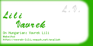 lili vavrek business card